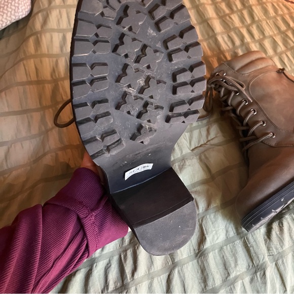 Torrid Olive Green Brown Suede Heeled Moto Boots Size 10.5 - Picture 5 of 9